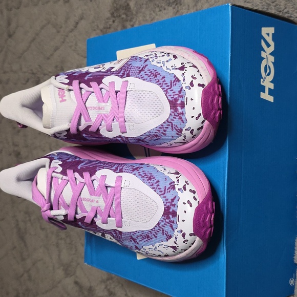 Hoka One One Pink and Purple Athletic Shoes - Picture 2 of 6